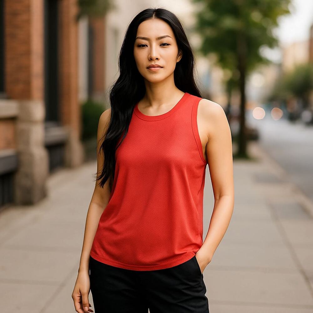Zella Mesh Crop Tank top Size XL Red New With Tags